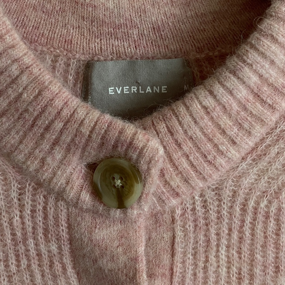 Everlane Pink Ribbed Cardigan - Picture 2 of 5
